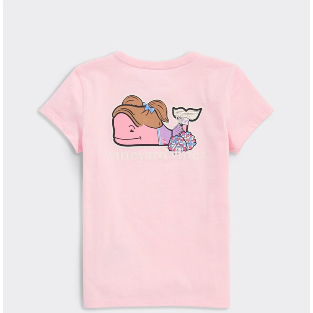 Vineyard Vines Kids Light Pink Cheer Glitter Whale Tee